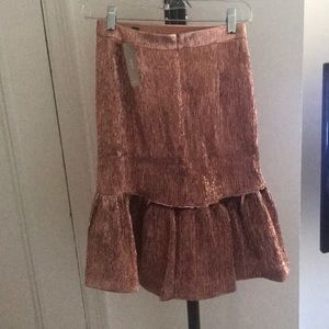 Jcrew Ross gold foil skirt
